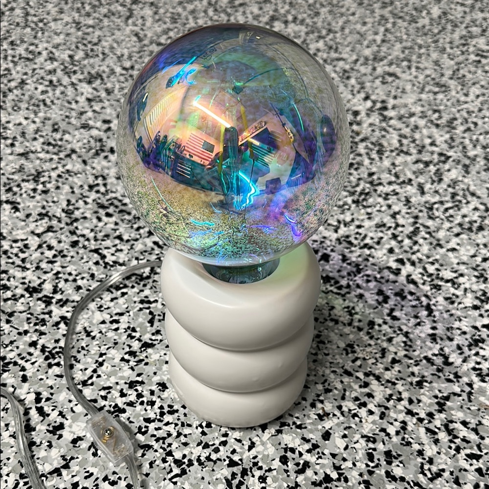 Iridescent Glass Globe Lamp